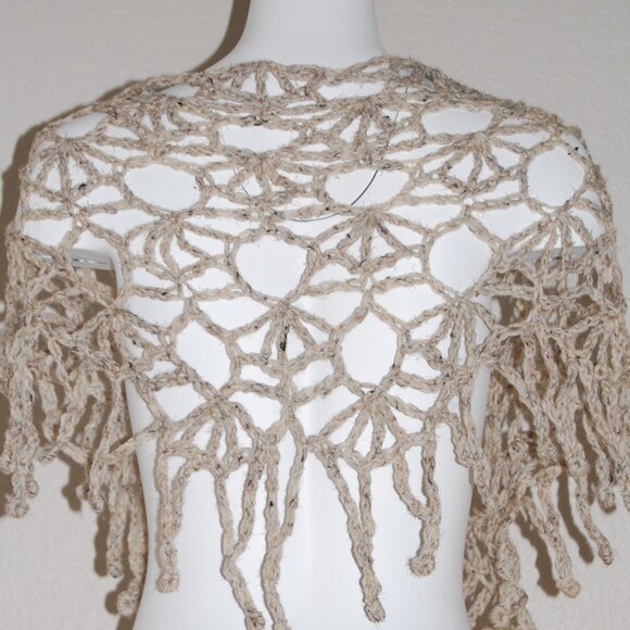 NEW Handmade, 100% Natual Wool Birch Tweed, Allure Wavy V Scarf, 102"L & 22"D - Picture 3 of 14